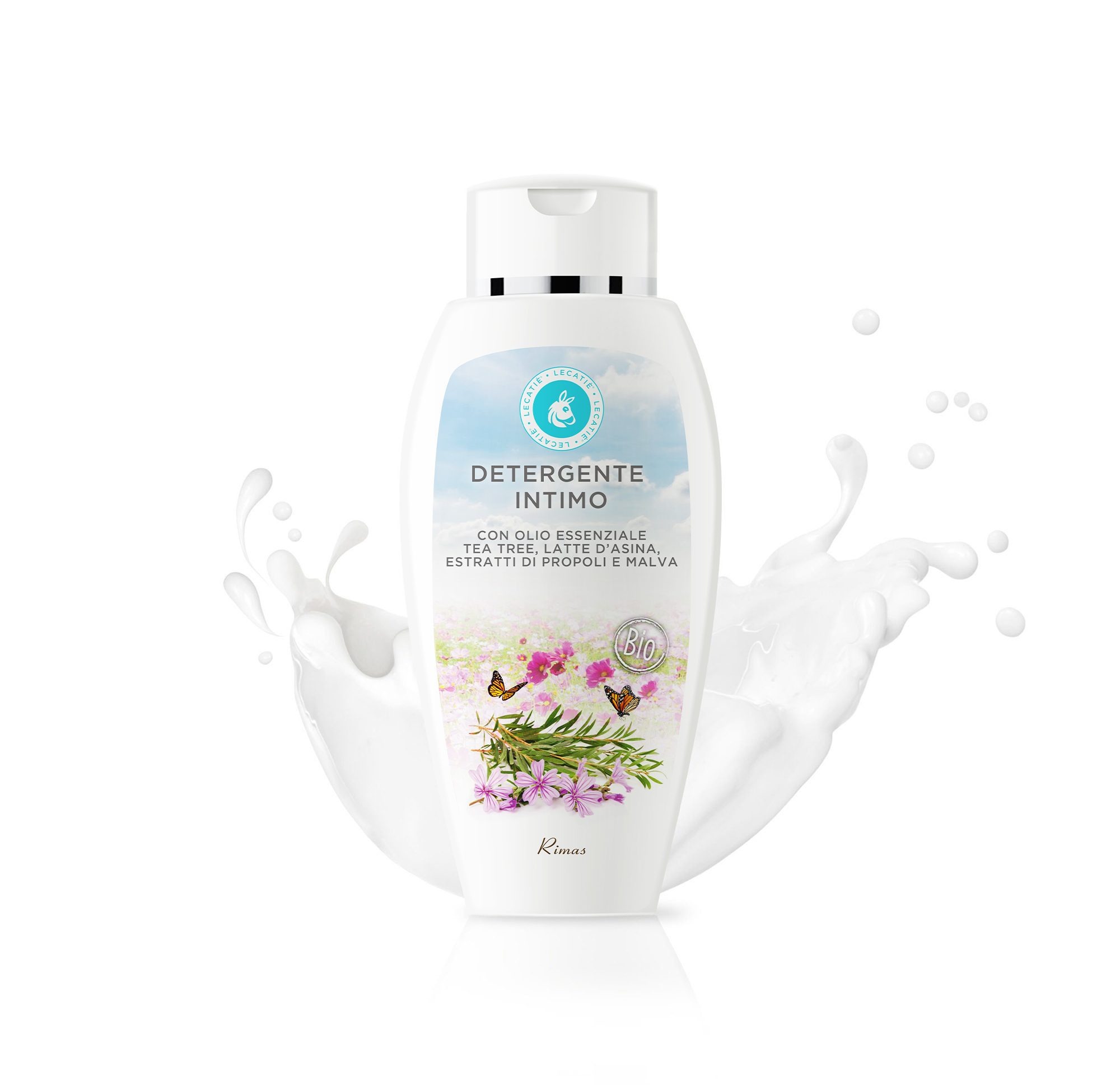 Detergente Intimo BIO al Latte d'Asina, Tea Tree Oil, Propoli e Malva