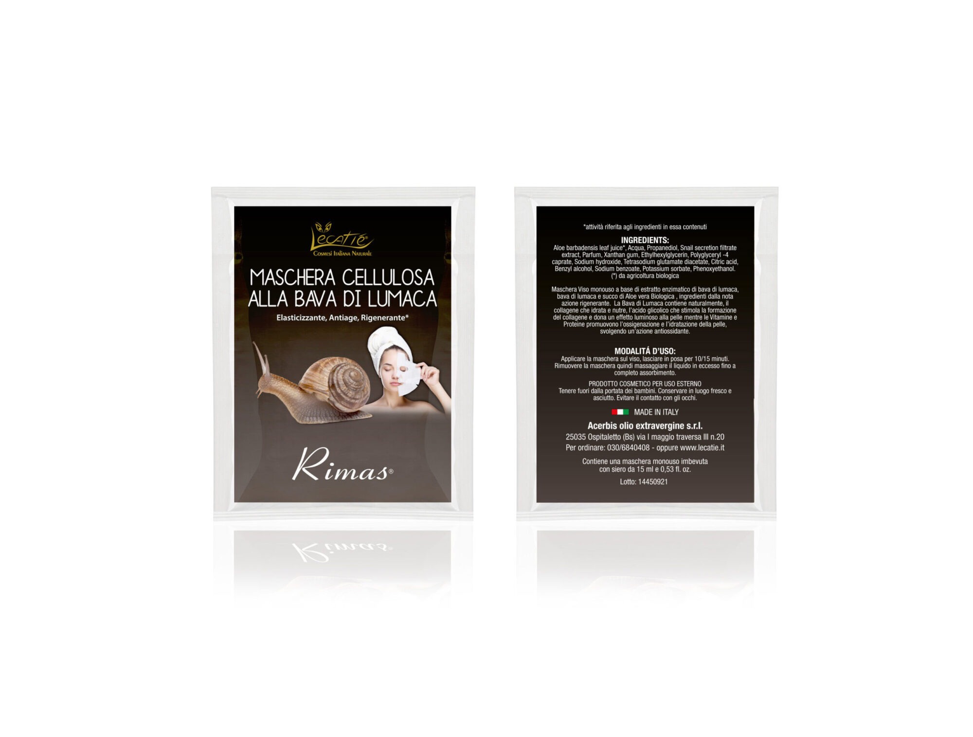 Maschera viso in tessuto alla Bava di Lumaca - immagine 3