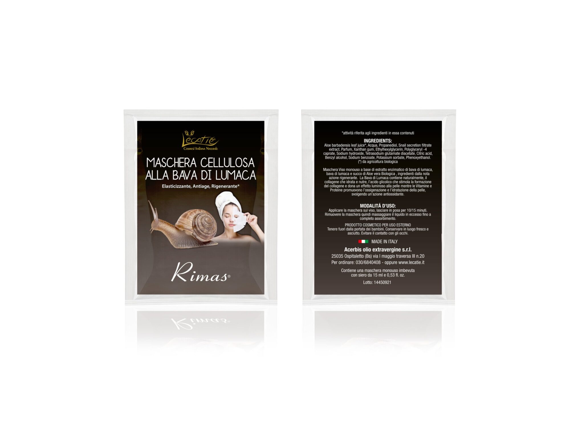 Kit Maschera viso in tessuto alla Bava di Lumaca - immagine 3